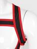 Pánská kombinéza s kontrastním lemováním a hrudním postrojem, s designem vypouklé kapsy, jednodílné body, spodní prádlo jockstrap pro cosplay