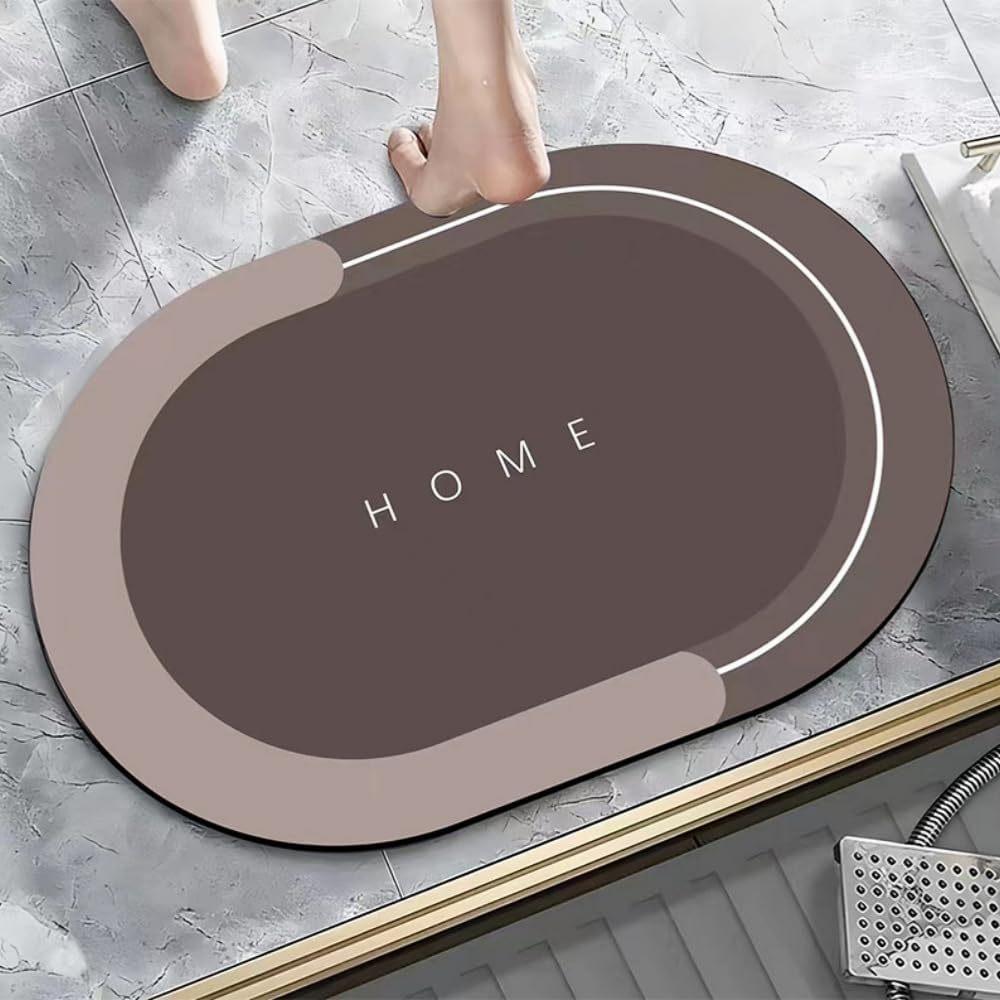 Simple Oval Square Diatom Mud Absorbent Foot Mat Bathroom Non-slip Mat Toilet Door Mat Quick Dry