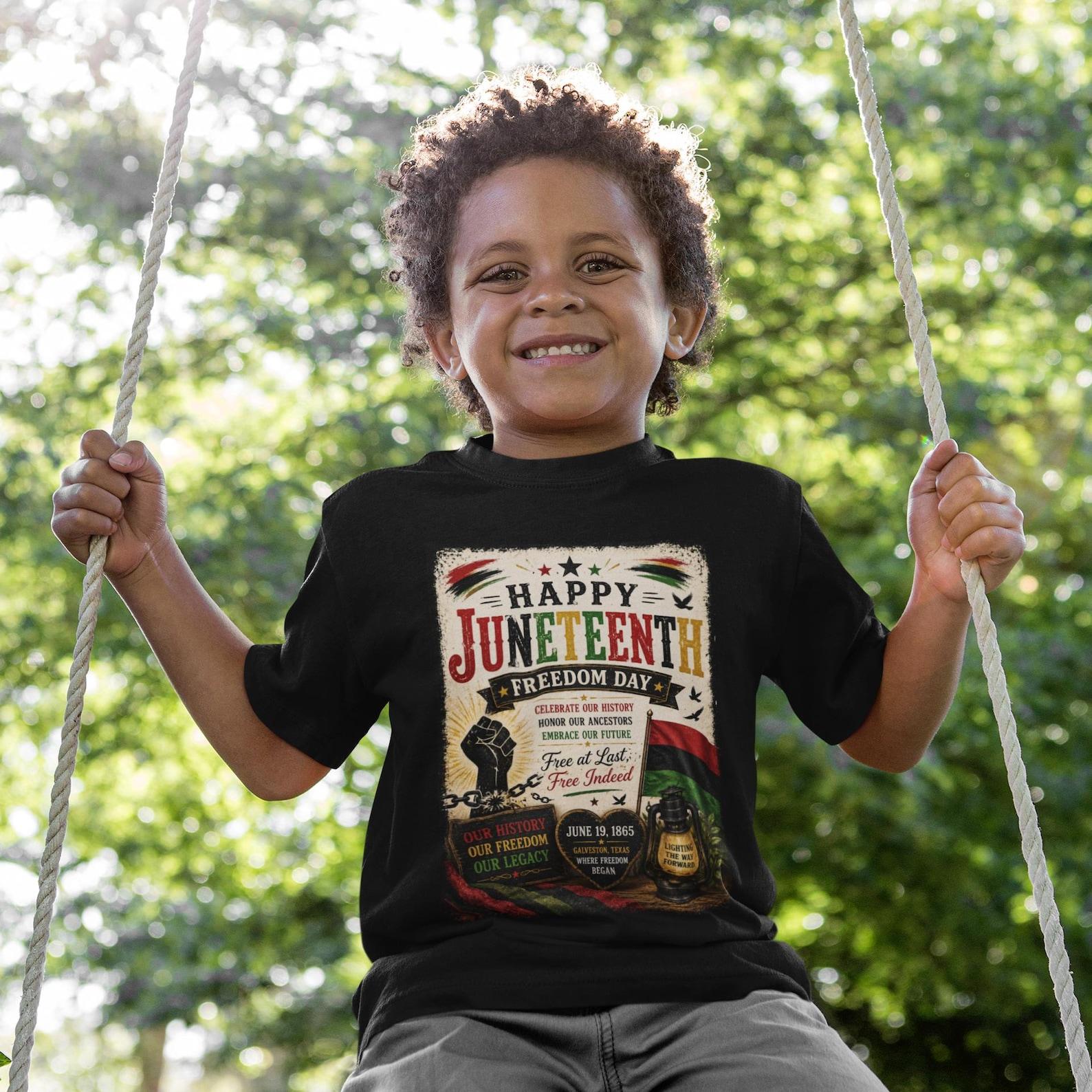 Happy Juneteenth Freedom Day Kids Tee | Juneteenth poster design, Black history 130