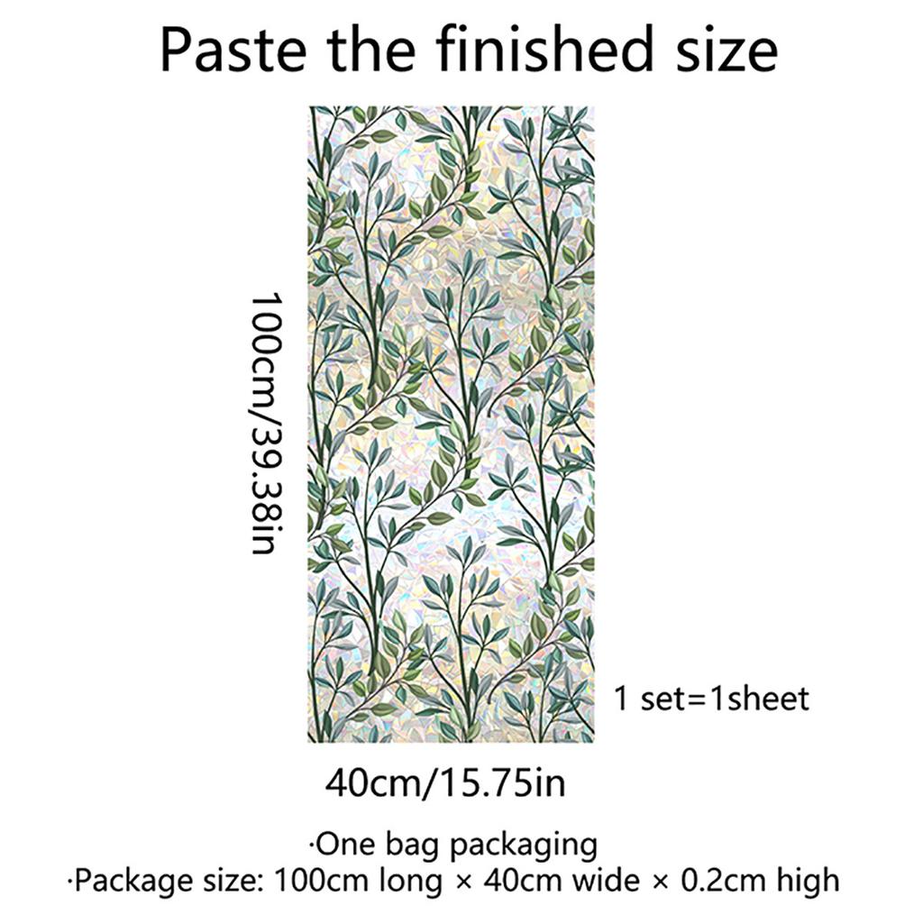 Xc3021 Retro Green Plant Vine Sun Colorful Glass Sticker Sunshade Window Sticker Home Decoration Sticker