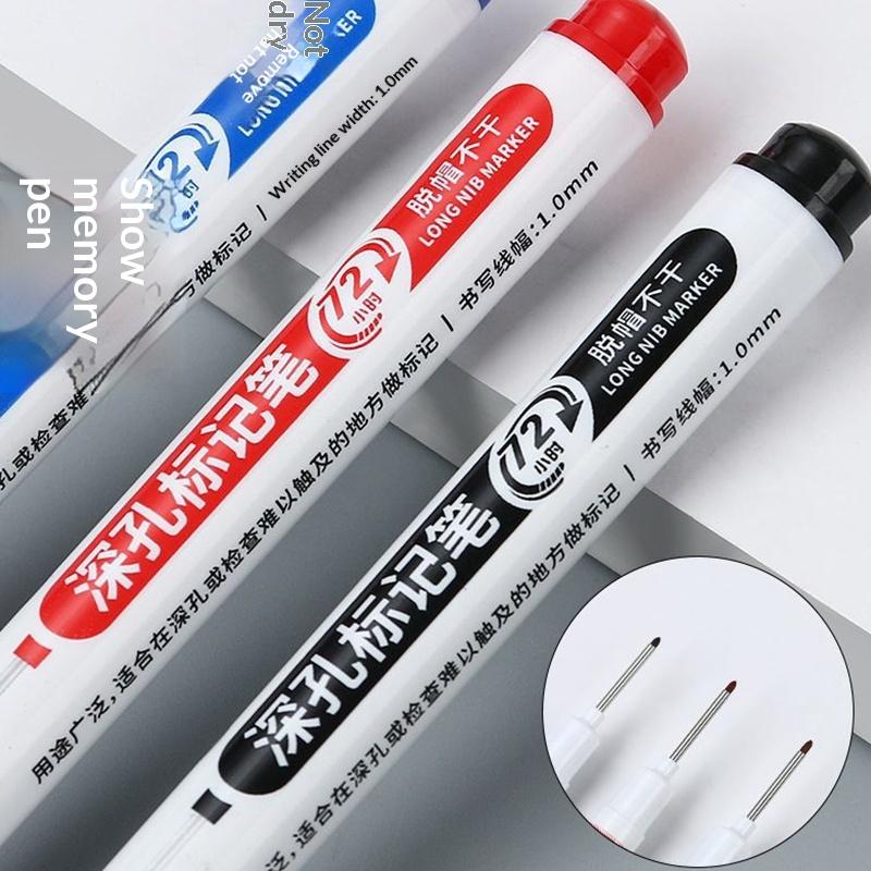 72 Hours Deep Reach Marker Waterproof Construction Pen Long Nip Drill Markers Colorful Waterproof Carpenter Pens