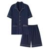 High-End Men's Summer Cotton Pajama Set - Short-Sleeved for Teens to Middle-Aged