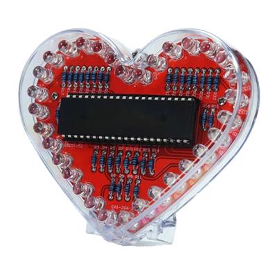 32 RGBs LED DIY Herzform Lötbausatz Pädagogisches Elektronik-Lernset für Studenten und Bastelbegeisterte Geschenk