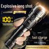 Rechargeable Outdoor Mini LED Flashlight with Laser Cannon Beam and Long Battery Life