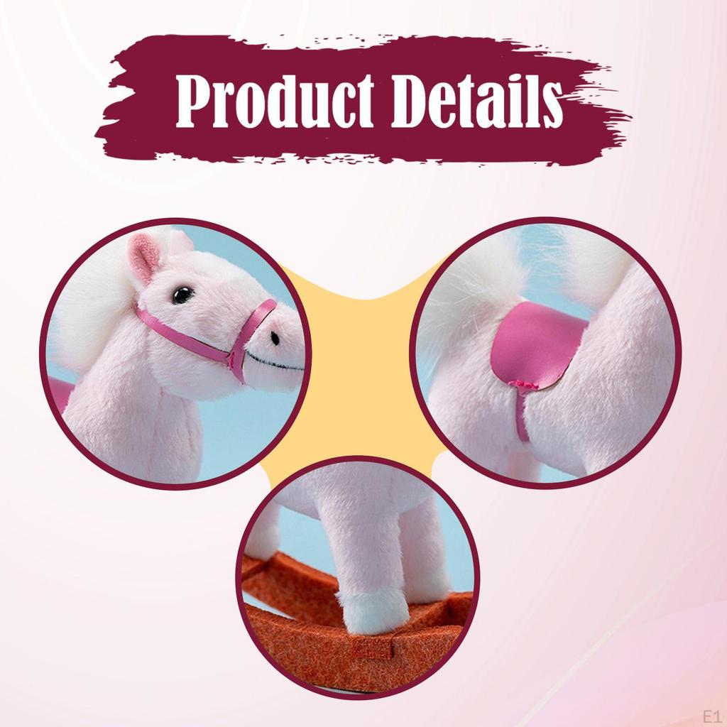 15cm Rocking Horse Toy Doll Decor Cute Realistic Hugging Stuffed Animal Farm Decoration