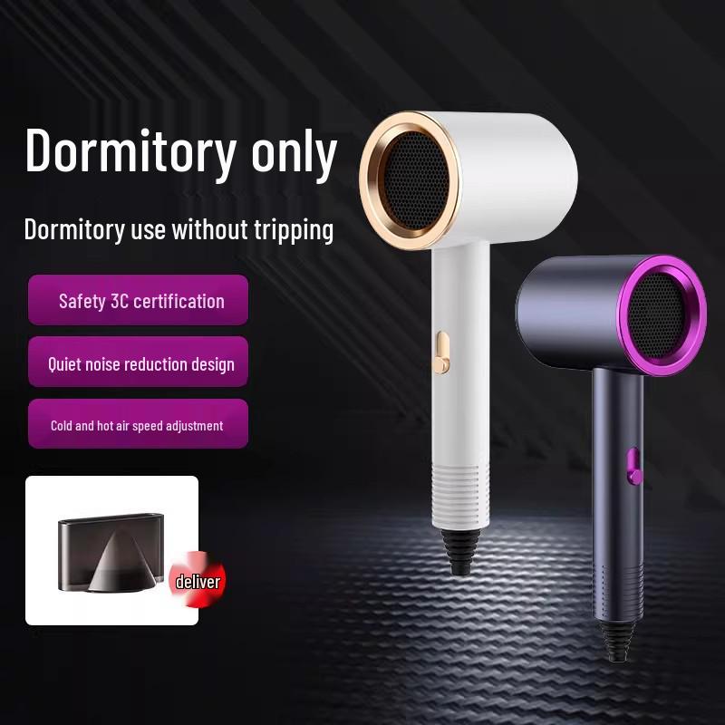 High Power Quiet Hair Dryer with Negative Ions for Salon or Dormitory Use