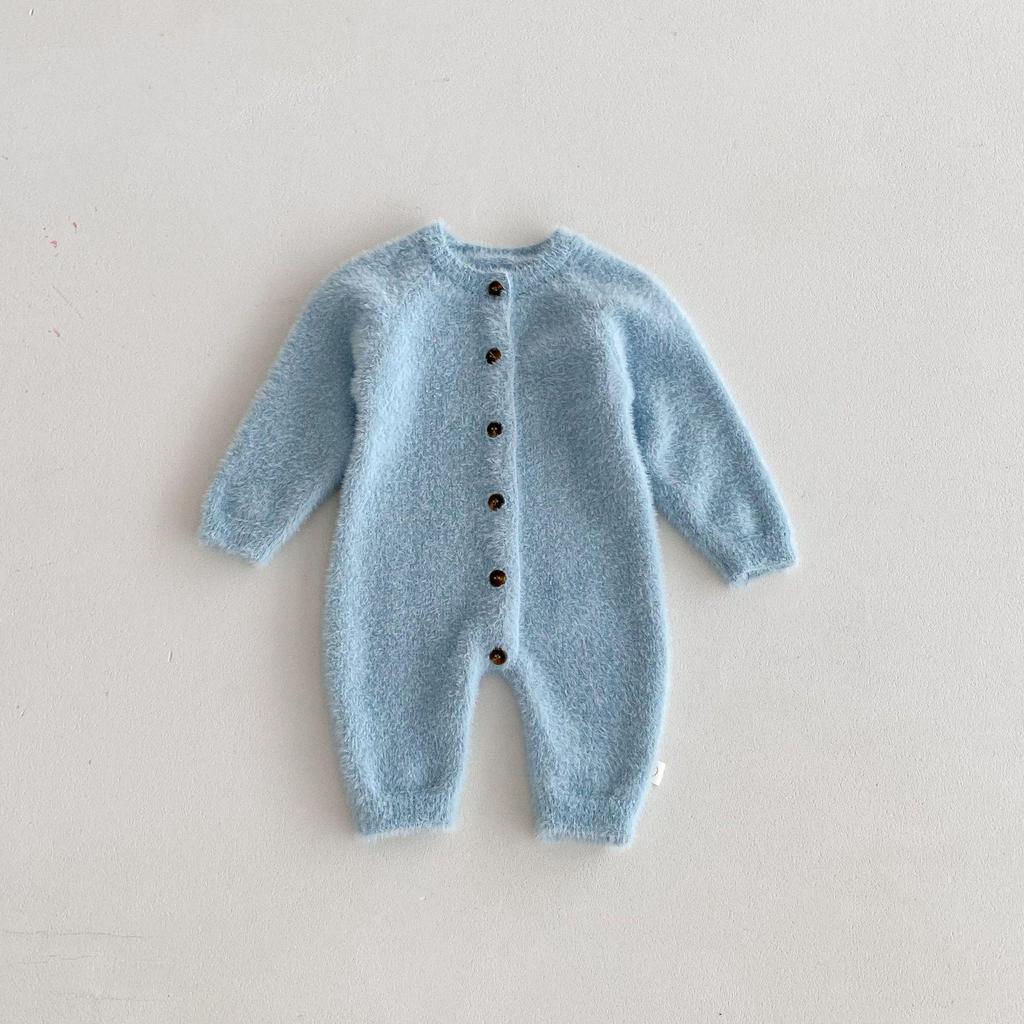 Adorable Newborn Plush Jumpsuit for Autumn/Winter - Unisex Baby Romper, Soft Crawling Outfit