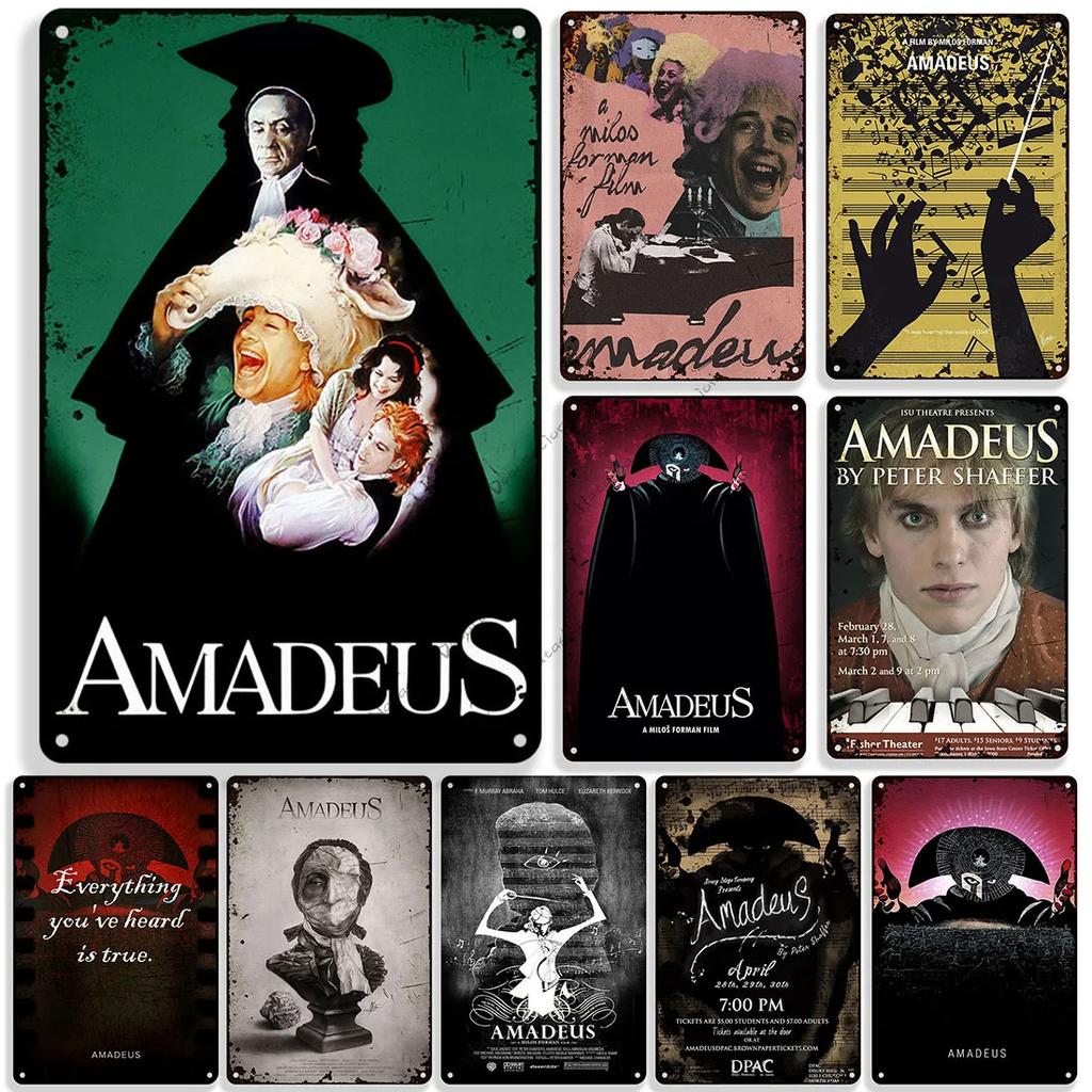 Movie Amadeus Vintage Poster Decorative Metal Sign Decorative Plate Bar Club Cafe Metal Plaque Cafe Wall Decor Industrial Decor