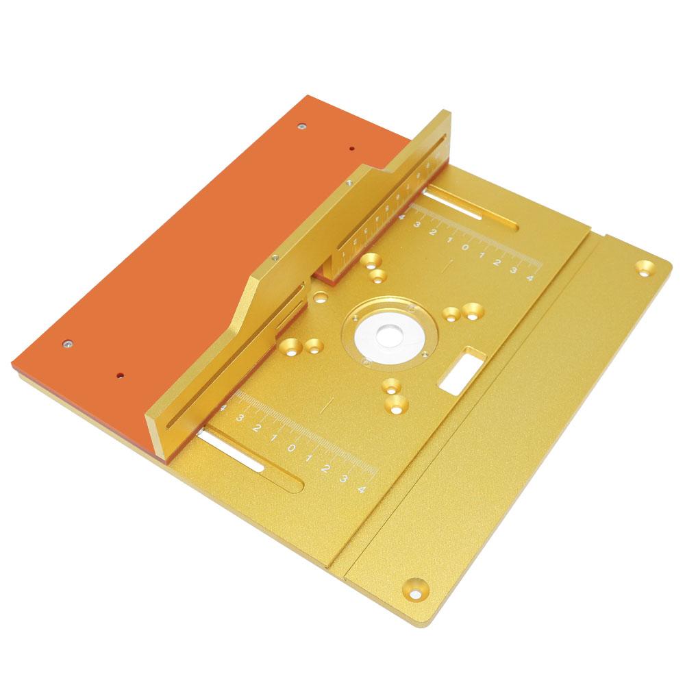 Upgraded Aluminium Router Table Insert Plate Woodworking Tool Set with Miter Gauge and Sliding Tenoning Fence for Router Table