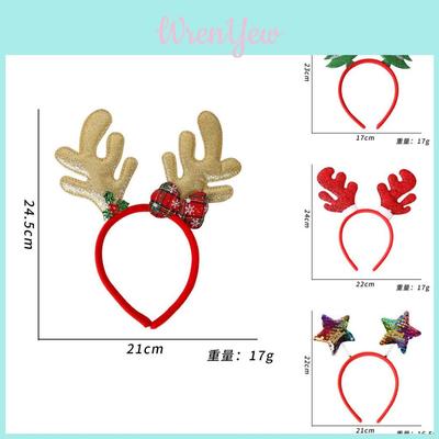 Adorável Tiara de Galhos de Veado de Natal Fantasia Festiva para Cabelo para Crianças