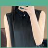 Womens Sleeveless Tank Top With High Neck Acetate Fabric For Office Wear