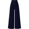 Solid Color Vintage Casual Loose High Waist Wide Leg Long Trousers For Women