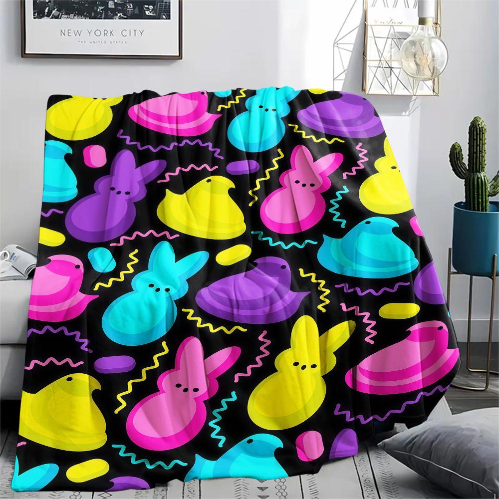Easter Egg Print Flannel Blanket,High Quality Comfortable for All Seasons,Home Decor,Warmth and Comfort,Perfect for Christmas Gifts