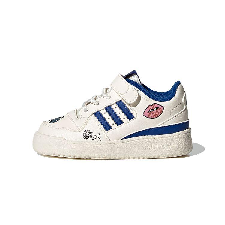 Adidas Originals Forum Low El Leather Retro Casual Low Top Walker Shoes Baby Sneaker White Blue FY2546