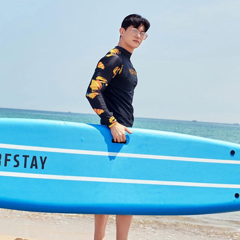 Mens UV Protection Rash Guard Set Long Sleeve Swimwear Surfing Diving Snorkeling Quick Dry Nylon Beachwear