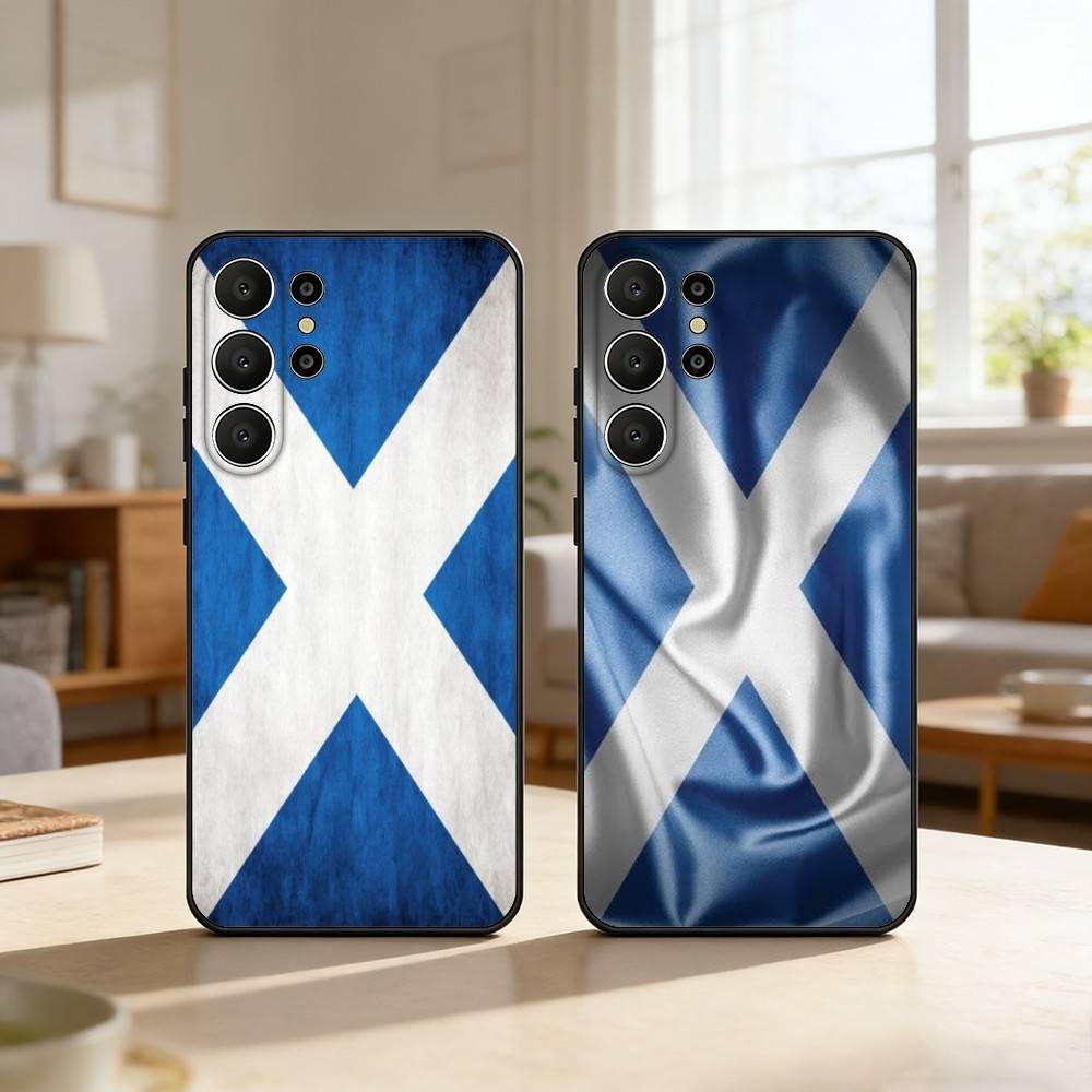 S-Scotland Scottish Flag Phone Case For Samsung S26,S25,24,23,22,30,21,10,9,Ultra,Plus,Lite,FE Soft Black Case