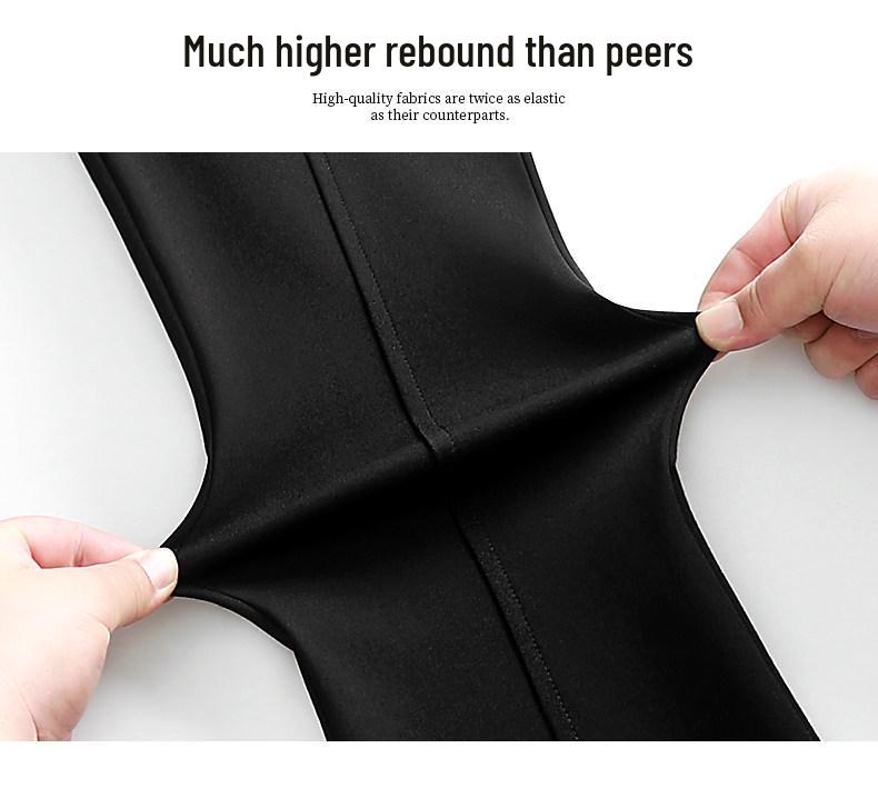 Women's Black High-Waisted Slimming Micro-Flare Pants with Slit - Summer 2025 Collection