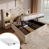Tufted Double Bed - - 160x200 Cm - With Reading Light - USB Charger - Mattress Included