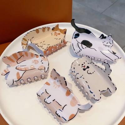 1 Stück Niedlicher Haustier-Greifer Damen Neuer Clip Kopfschmuck Halbe Haarspange Hinterkopf Hai-Greifer