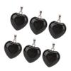 10pcs Heart Shaped Pendant Set Black Smooth Exquisite Jewelry DIY Stone Pendant for Necklace Making