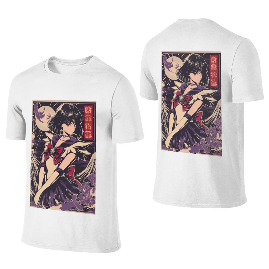 Vintage short sleeve T-shirt with Sailor Saturn motif, double-sided, Salt Style, ideal as a base layer for spring and autumn.