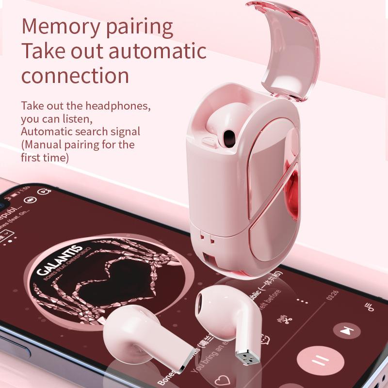 Cross-border new creative rotary K520 Bluetooth headphones Love TWS 5.3 wireless earphones Deformable earphones