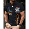 The 2026 Summer New Men's POLO Shirt Features a Casual Fashionable Comfortable Soft and Breathable 3D Letter Pattern Print
