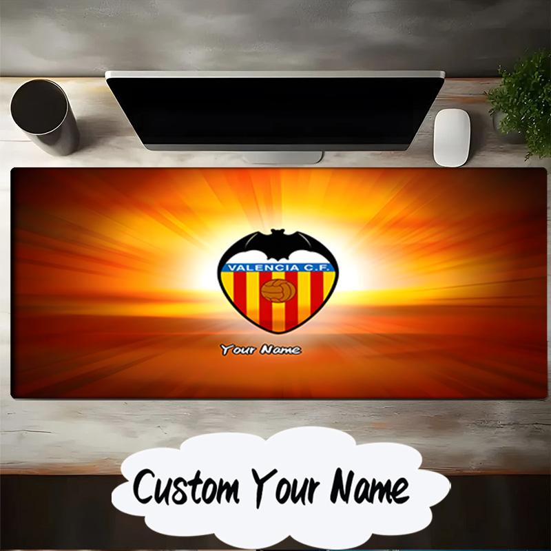 Custom Name Mouse Pad Valen-cia Crest Sunset Mouse Pad, Gaming Mouse Pad, Keyboard Pad, Desk Decor for Computer Notebook Fan Birthday Gift