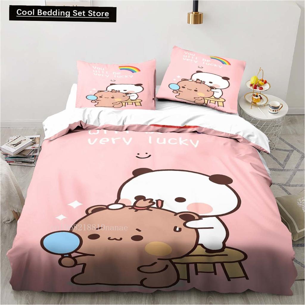 Cute Bubu and Dudu Cartoon Print All Season Twin Bedding Set 2/3 Piece Comforter Set Bed Duvet Cover Double King Comforter Cover