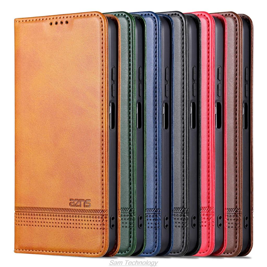 Deluxe Magnetic Adsorption Leather Fitted Case for OPPO A17 / OPPO A17K A 17 K Flip Cover Protective Case Capa Fundas Coque