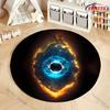 3D HD Cosmic Black Hole Printed Round Rug, Chair Carpet,  Durable Non-slip Doormat Children Playing Mat Living Room Bedroom Rugs