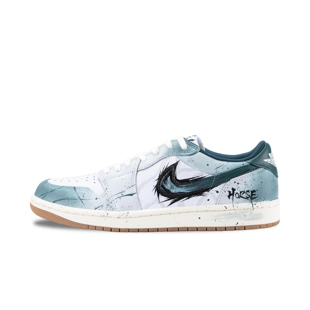 Jordan Air Jordan 1 Celadon Glaze Ink Blade Low Top Vintage Basketball Shoes Unisex Jasper CZ0775-133(Team836--SBOX)