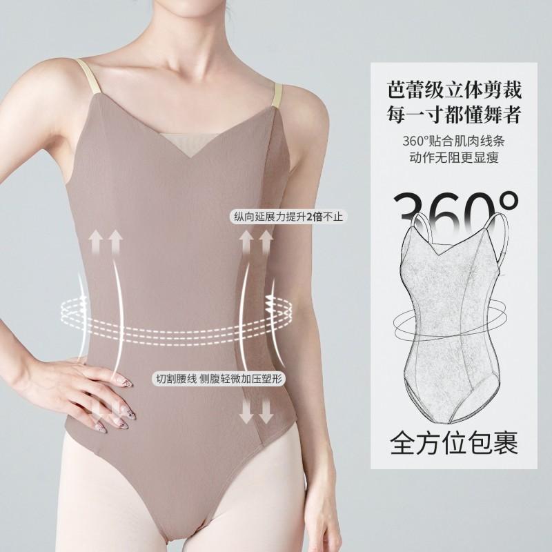 Womens Ballet Leotard With Built-in Bra Pad High-Cut Seamless Dancewear Gymnastics Yoga Training