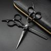 6.0 Inch High Screw, Black, Black Gold Paint, Hair Scissors, Hair Scissors, Flat Scissors, Thin Scissors 03-05
