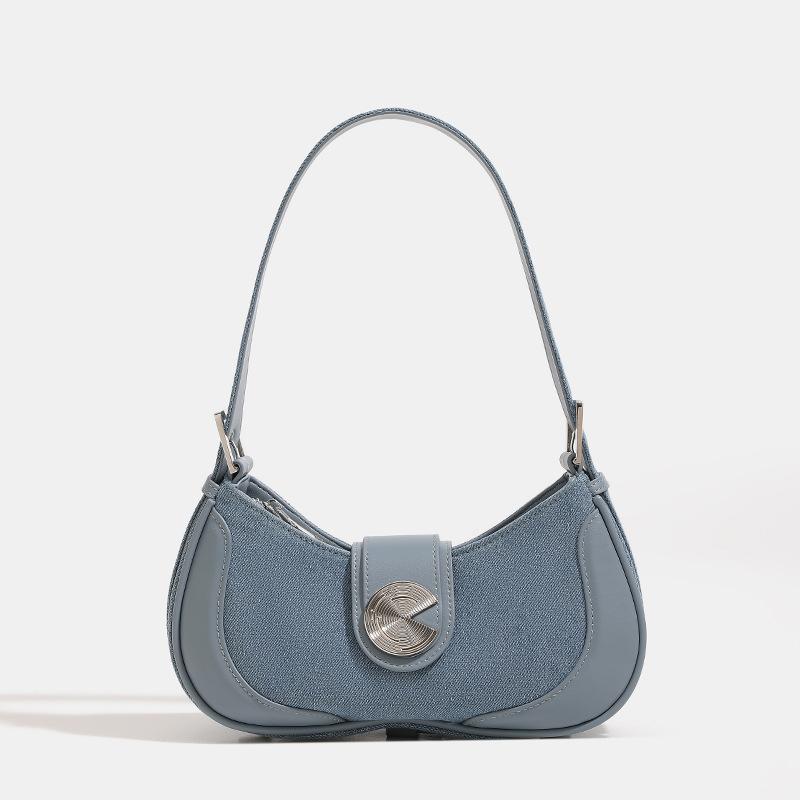 Unique design handbag, women's denim underarm bag, 2024 new versatile high-end shoulder and crossbody bag