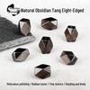 Tang Dynasty Eight-Edged Silver-Obsidian Spacer Beads for DIY Bracelets – Natural Crystal Luck Jewelry Accessory