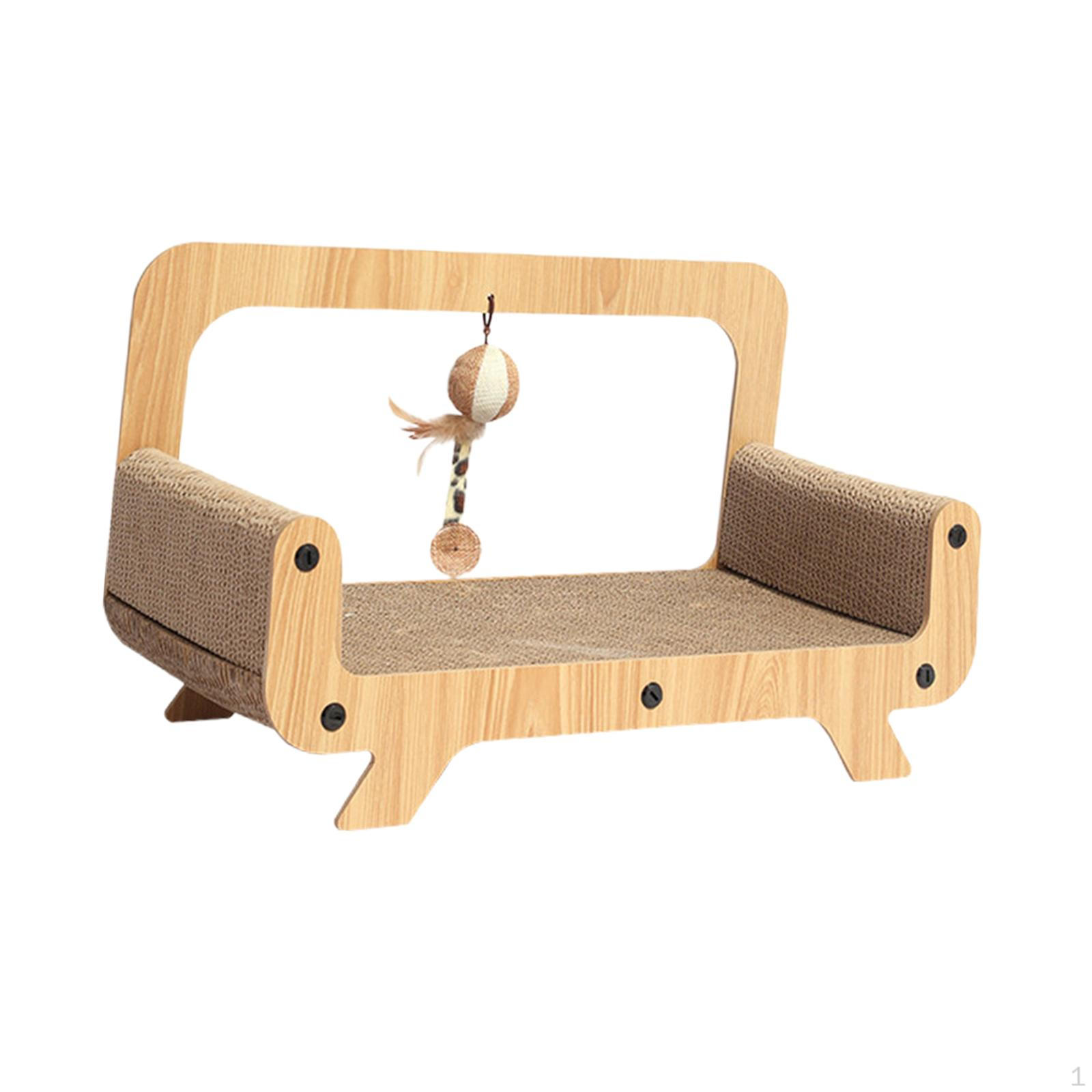 Cat Scratcher Sofa Pad Interactive Play Set for Feline Entertainment Rectangle 50x30x24cm