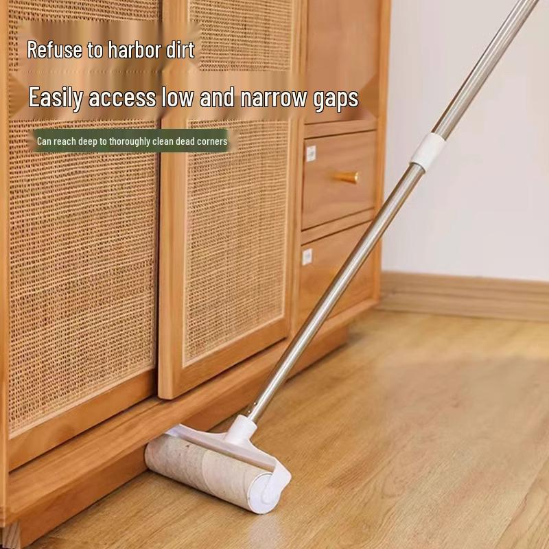 Long Handle Lint Roller for Pet Hair Removal On Floors and Clothes