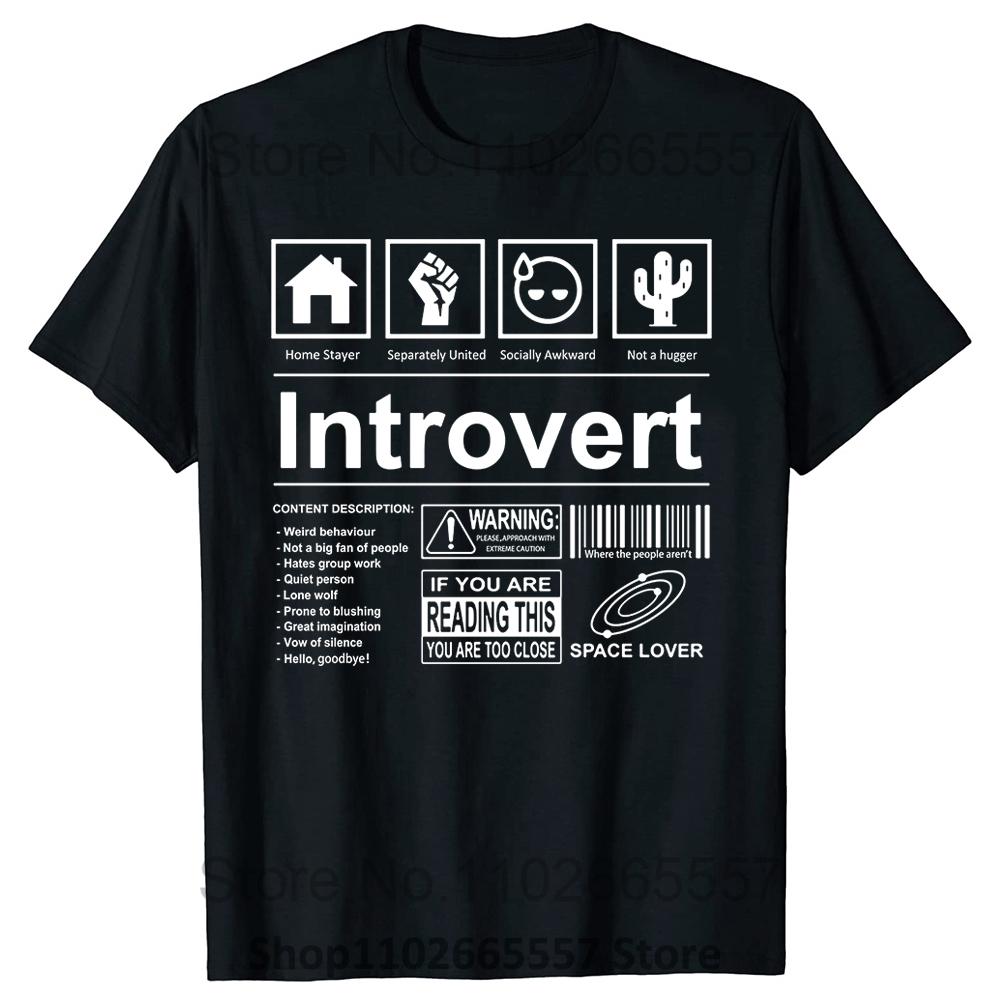 Introvertní Logo Tričko Vtipné Humor Introvert Vtipná Trička Léto Bavlna Streetwear Humor Citáty Vánoční Dárky Tričko