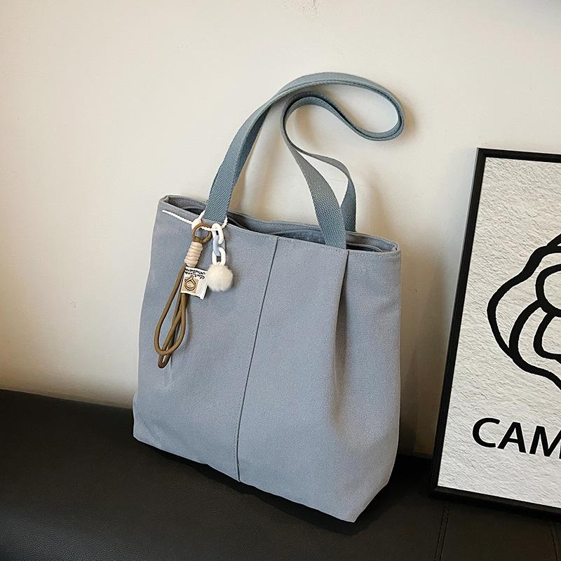 Autumn new canvas lazy wind tote bag polyester durable work large capacity commuter armpit bag women