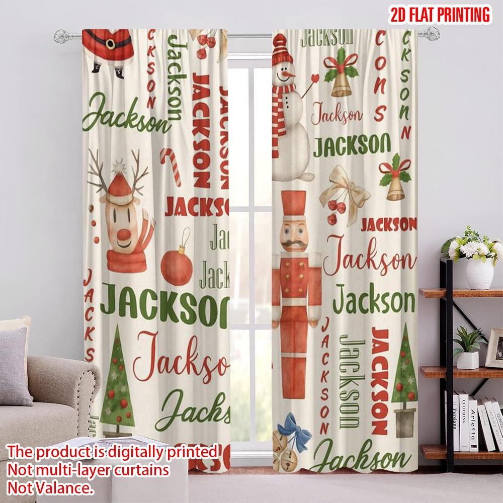 

2pcs,2D plane printing Window Curtain Festive Jackson Durable Polyester (without rod) Home Decor Use for Bedroom, Living Room, 52.50 × 116.00 cm 2 pcs
