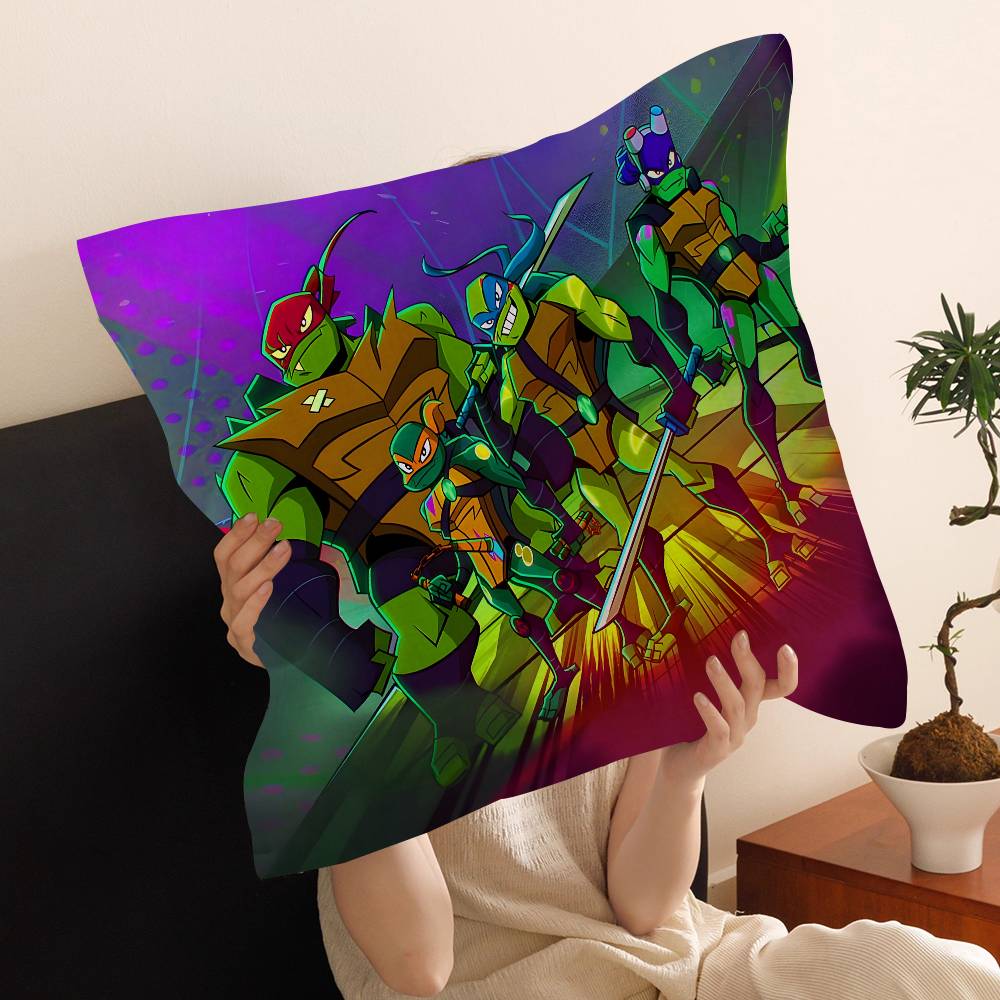 Federe Cuscino Gioco Tartarughe Cartone Animato Anime-TMNT Biancheria da Letto per la Casa Copricuscino Decorativo Matrimonio Federa Super Morbida