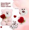 Valentine's Day Teddy Bear with Heart Rose 28cm Pink Plush Toy Stuffed Animal Birthday Gift for Girlfriend Kids