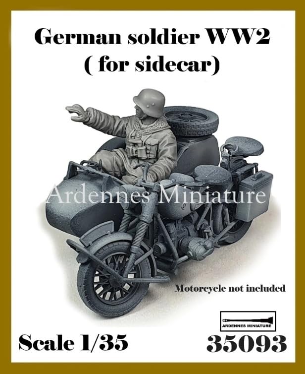 Ardennes Miniatures 1/35 WWII German Sidecar Soldier (for Italeri BMW R75) Resin Kit AR35093 (Person)