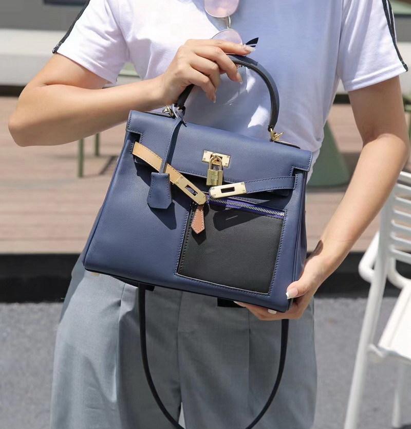 Nuova borsa da mendicante tascabile a colori abbinati, primo strato di pelle bovina, pelle swift 2528, borsa da donna alla moda