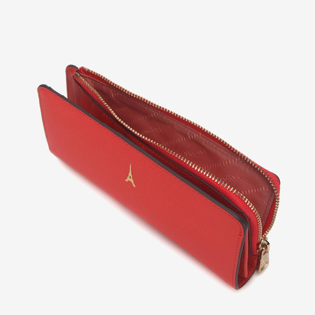 ELEGANCE PARIS Cowhide Double-Fold Long Wallet BOSW02GR