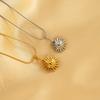 Snake Bone Chain Necklace Gold Petal Electroplating Jewelry Titanium Steel Necklace Sunflower