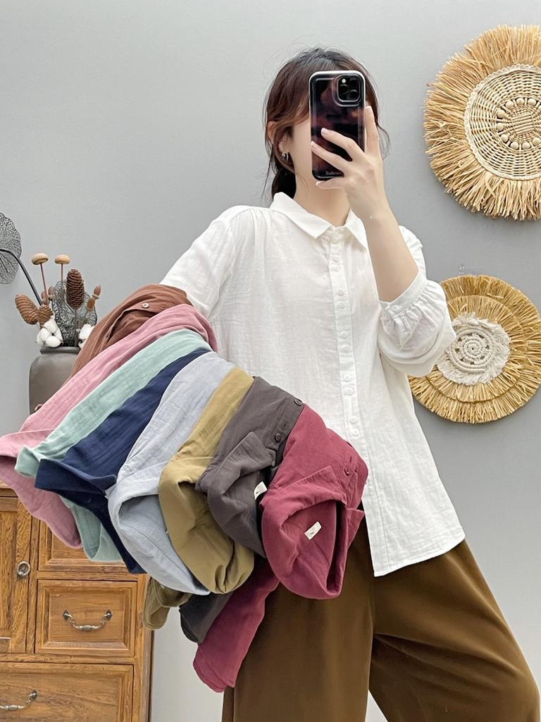 Solid Shirts Blouses Base Shirts Office Wear Women Autumn Clothes Women