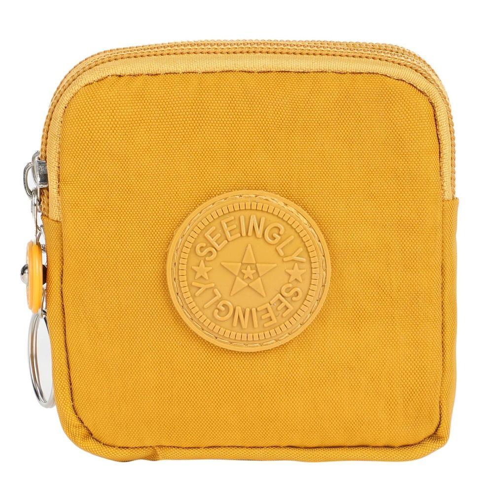 Waterproof Short Zipper Coin Purse Nylon Simple Storage Bag Portable Double-layer Wallet  Outdoor