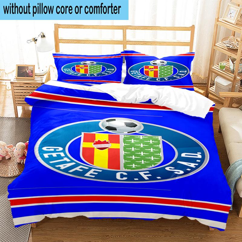3PCS Getafe Football Crest Bedding Set,Including 1pc Duvet Cover And 2pcs Pillowcases Perfect for Bedroom, Dormitory, Fan Christmas gift